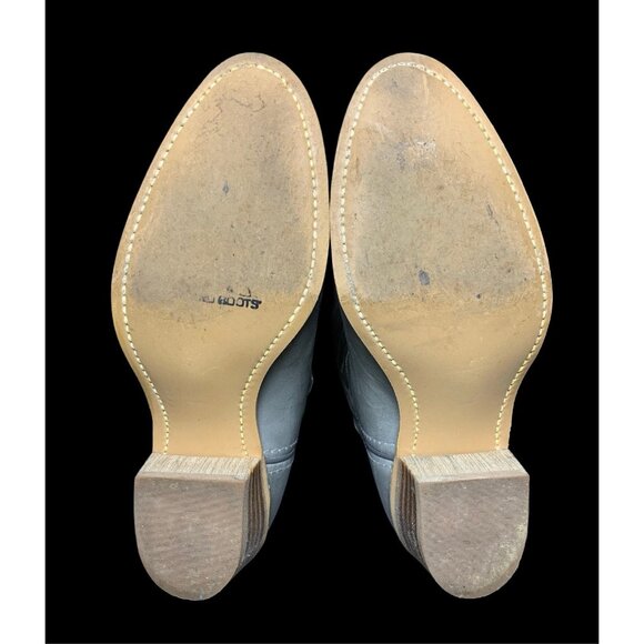 Texas Leather Boots Gray Cowboy Rodeo Riding Boots Women Size 5.5 Made In USA - Picture 7 of 8